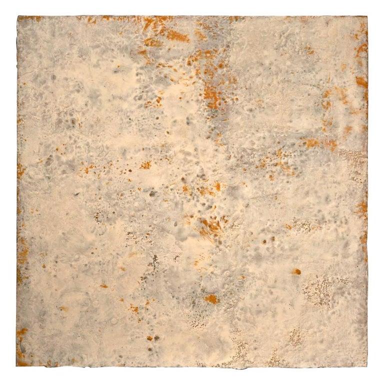Contemporary American ceramic artist Richard Hirsch's encaustic Painting of Nothing #3L is made of ceramic raw materials, dry pigment and wax. This piece is part of his ongoing Painting of Nothing Series. Hirsch applies the waxy mix with a brush