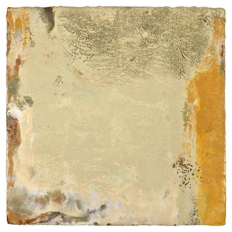 Contemporary American ceramic artist Richard Hirsch's encaustic Painting of Nothing #40 is made of ceramic raw materials, dry pigment and wax. This piece is part of his ongoing Painting of Nothing Series. Hirsch applies the waxy mix with a brush