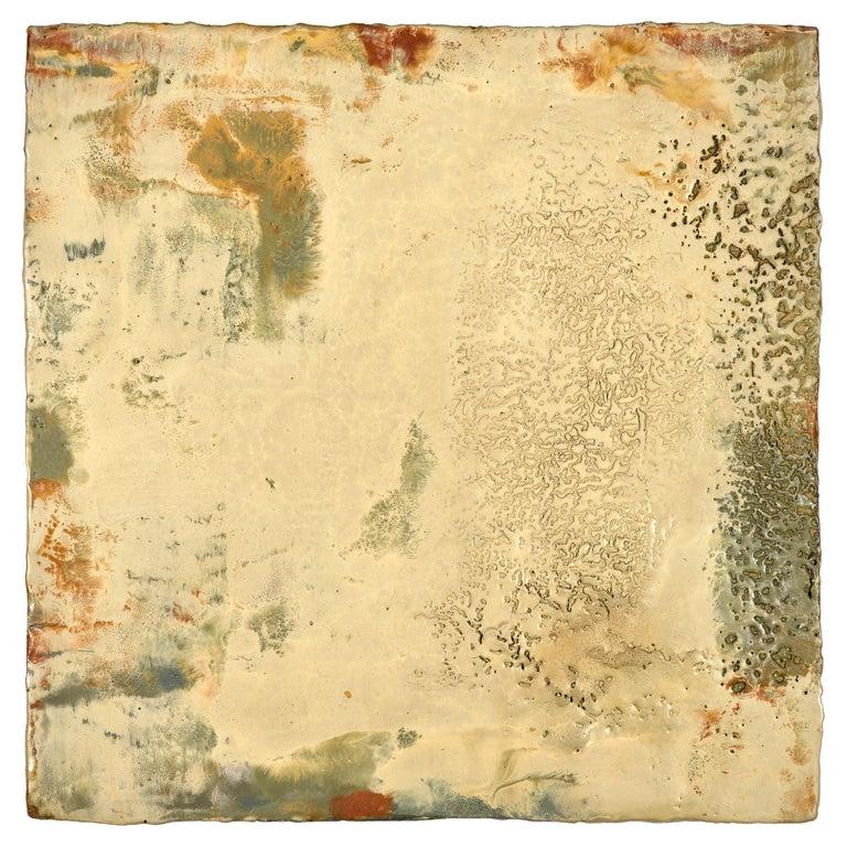 Contemporary American ceramic artist Richard Hirsch's encaustic Painting of Nothing #44 is made of ceramic raw materials, dry pigment and wax. This piece is part of his ongoing Painting of Nothing Series. Hirsch applies the waxy mix with a brush