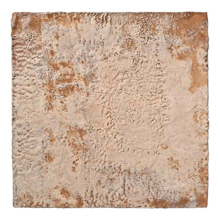 Contemporary American ceramic artist Richard Hirsch's encaustic Painting of Nothing #5 is made of ceramic raw materials, dry pigment and wax. This piece is part of his ongoing Painting of Nothing Series. Hirsch applies the waxy mix with a brush onto