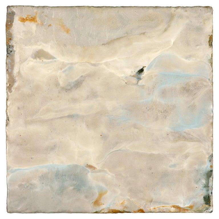 Contemporary American ceramic artist Richard Hirsch's encaustic Painting of Nothing #50 is made of ceramic raw materials, dry pigment and wax. This piece is part of his ongoing Painting of Nothing Series. Hirsch applies the waxy mix with a brush