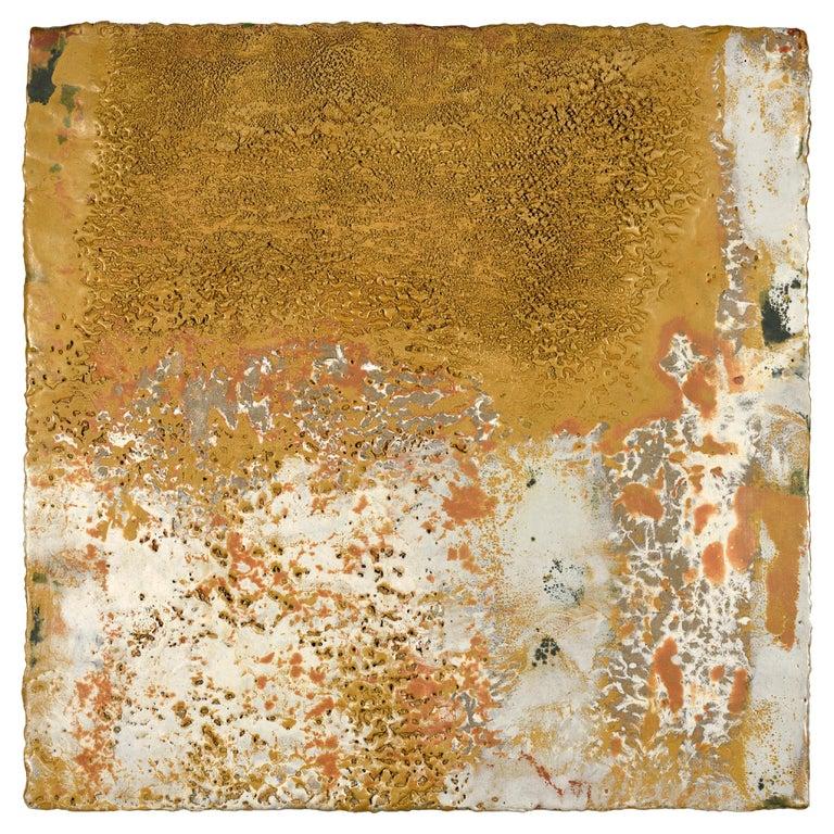 Contemporary American ceramic artist Richard Hirsch's encaustic Painting of Nothing #52 is made of ceramic raw materials, dry pigment and wax. This piece is part of his ongoing Painting of Nothing Series. Hirsch applies the waxy mix with a brush