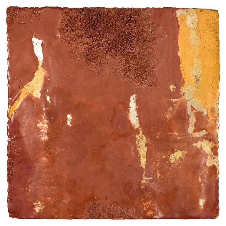 Contemporary American ceramic artist Richard Hirsch's encaustic Painting of Nothing #53 is made of ceramic raw materials, dry pigment and wax. This piece is part of his ongoing Painting of Nothing Series. Hirsch applies the waxy mix with a brush