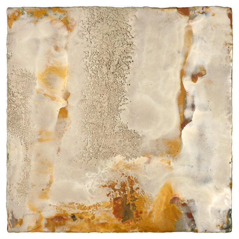 Contemporary American ceramic artist Richard Hirsch's encaustic Painting of Nothing #54 is made of ceramic raw materials, dry pigment and wax. This piece is part of his ongoing Painting of Nothing Series. Hirsch applies the waxy mix with a brush
