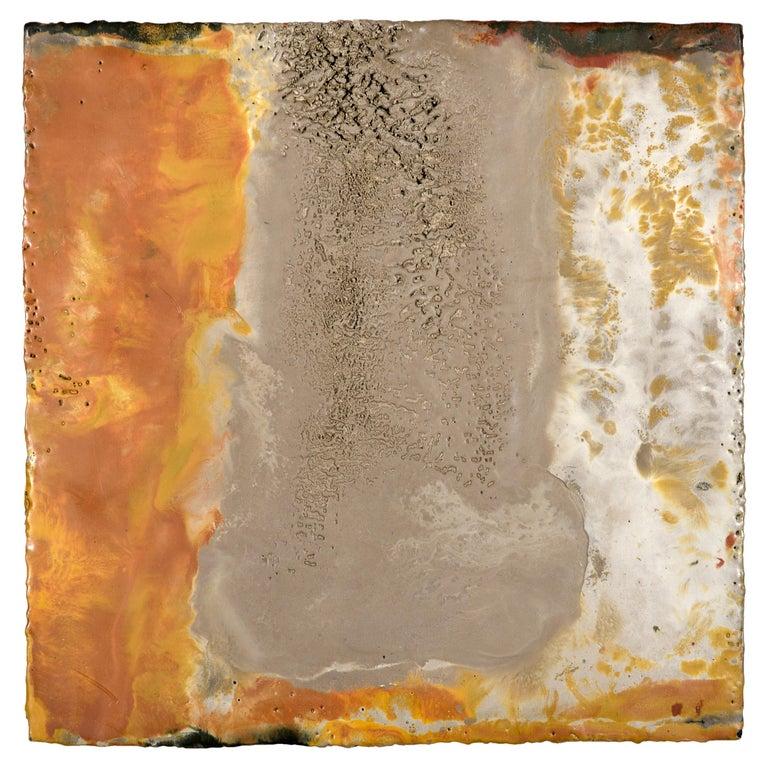 Contemporary American ceramic artist Richard Hirsch's encaustic Painting of Nothing #55 is made of ceramic raw materials, dry pigment and wax. This piece is part of his ongoing Painting of Nothing Series. Hirsch applies the waxy mix with a brush