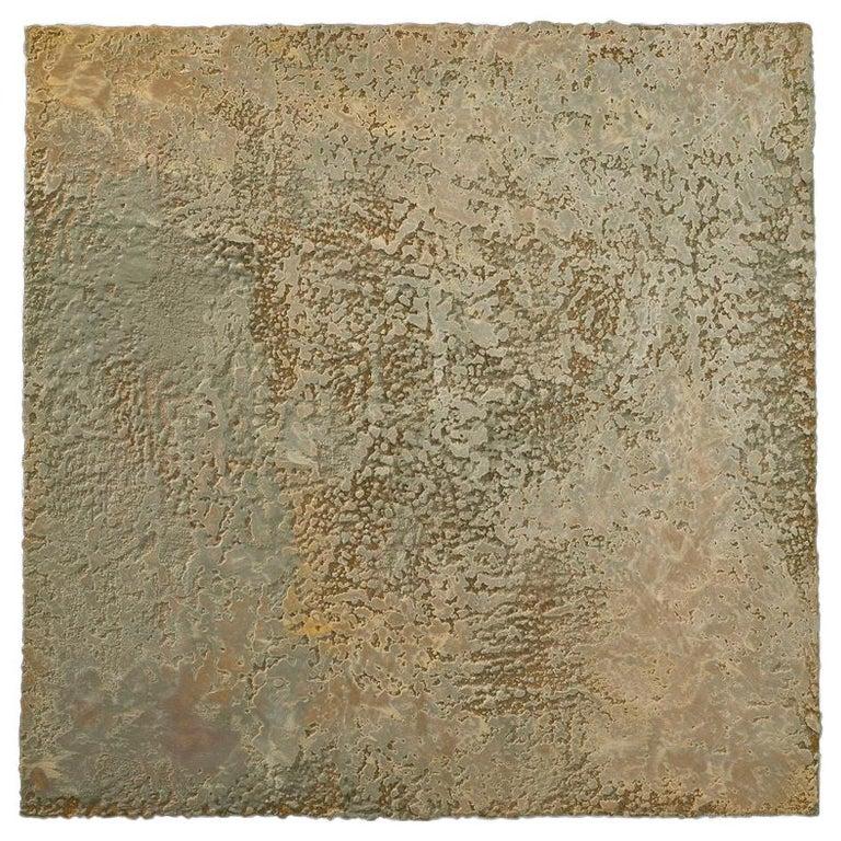 Contemporary American ceramic artist Richard Hirsch's encaustic Painting of Nothing #10 is made of ceramic raw materials, dry pigment and wax. This piece is part of his ongoing Painting of Nothing Series. Hirsch applies the waxy mix with a brush