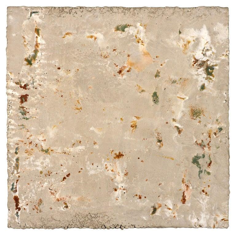 Contemporary American ceramic artist Richard Hirsch's encaustic Painting of Nothing #60 is made of ceramic raw materials, dry pigment and wax. This piece is part of his ongoing Painting of Nothing Series. Hirsch applies the waxy mix with a brush
