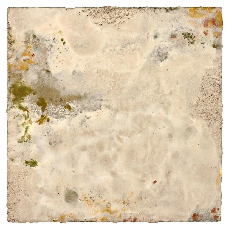 Contemporary American ceramic artist Richard Hirsch's encaustic Painting of Nothing #61 is made of ceramic raw materials, dry pigment and wax. This piece is part of his ongoing Painting of Nothing Series. Hirsch applies the waxy mix with a brush
