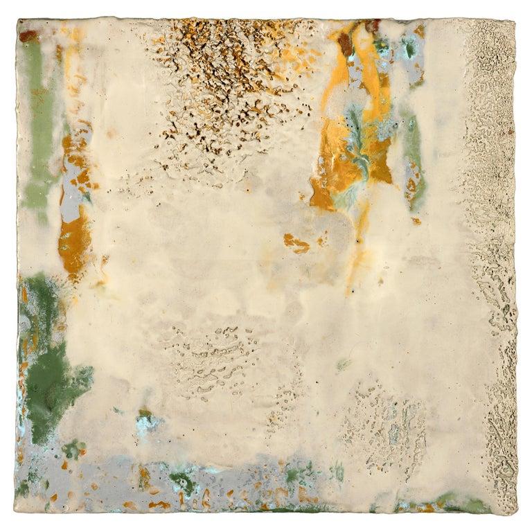 Contemporary American ceramic artist Richard Hirsch's encaustic Painting of Nothing #62 is made of ceramic raw materials, dry pigment and wax. This piece is part of his ongoing Painting of Nothing Series. Hirsch applies the waxy mix with a brush