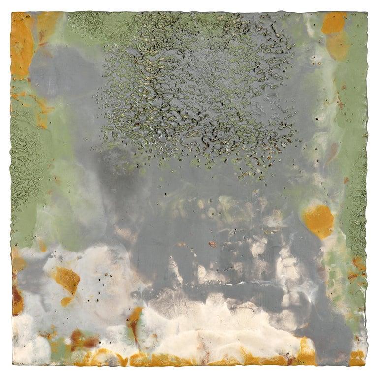 Contemporary American ceramic artist Richard Hirsch's encaustic Painting of Nothing #63 is made of ceramic raw materials, dry pigment and wax. This piece is part of his ongoing Painting of Nothing Series. Hirsch applies the waxy mix with a brush