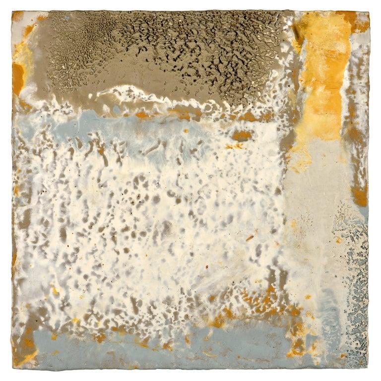Contemporary American ceramic artist Richard Hirsch's encaustic Painting of Nothing #70 is made of ceramic raw materials, dry pigment and wax. This piece is part of his ongoing Painting of Nothing Series. Hirsch applies the waxy mix with a brush