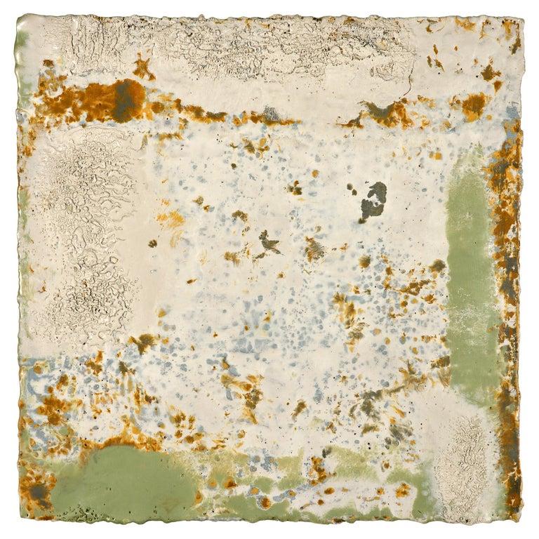 La peinture à l'encaustique Painting of Nothing #77 de l'artiste américain contemporain Richard Hirsch est composée de matières premières céramiques, de pigments secs et de cire. Cette pièce fait partie de sa série de peintures de rien du tout.
