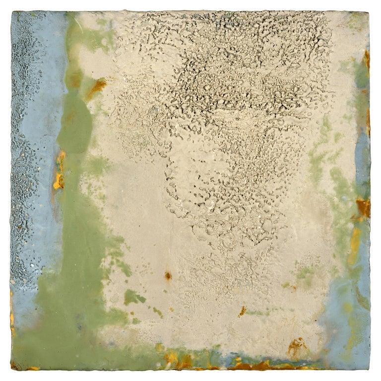 Contemporary American ceramic artist Richard Hirsch's encaustic Painting of Nothing #78 is made of ceramic raw materials, dry pigment and wax. This piece is part of his ongoing Painting of Nothing Series. Hirsch applies the waxy mix with a brush