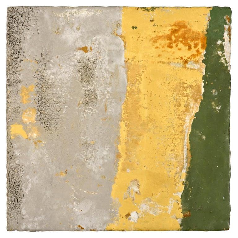 Contemporary American ceramic artist Richard Hirsch's encaustic Painting of Nothing #79 is made of ceramic raw materials, dry pigment and wax. This piece is part of his ongoing Painting of Nothing Series. Hirsch applies the waxy mix with a brush