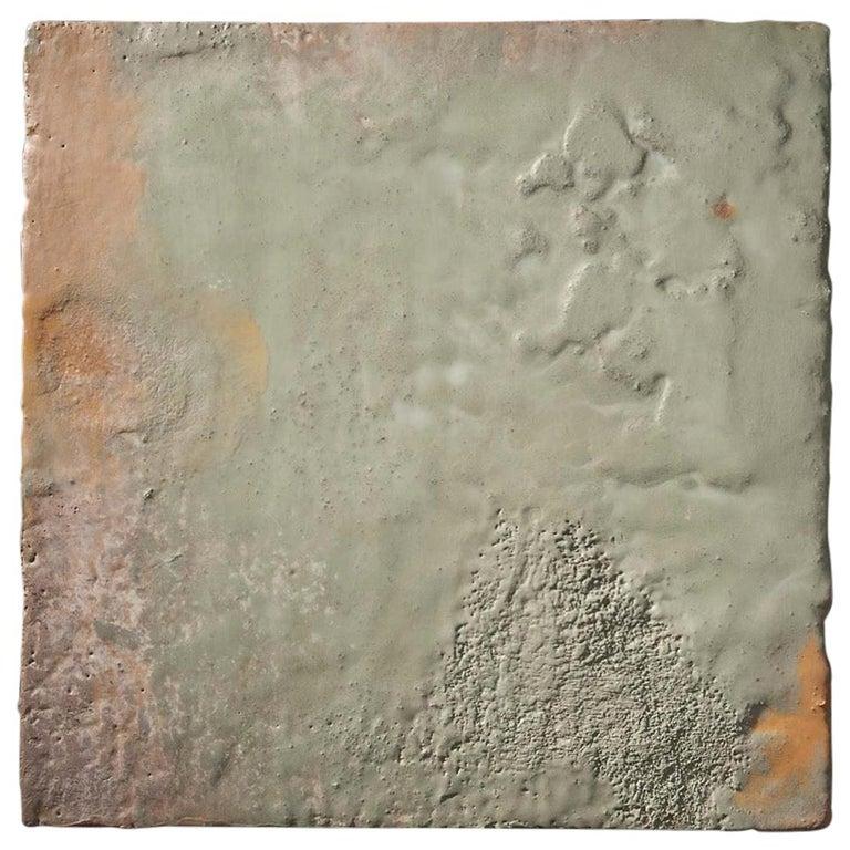 Contemporary American ceramic artist Richard Hirsch's encaustic Paintings of Nothing is made of ceramic raw materials, dry pigment and wax. This piece is part of his ongoing Painting of Nothing Series. Hirsch applies the waxy mix with a brush onto