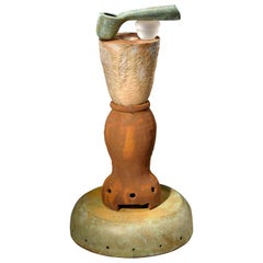 Richard A. Hirsch Scultura in crogiolo di ceramica smaltata #32 con vetro soffiato, 2016