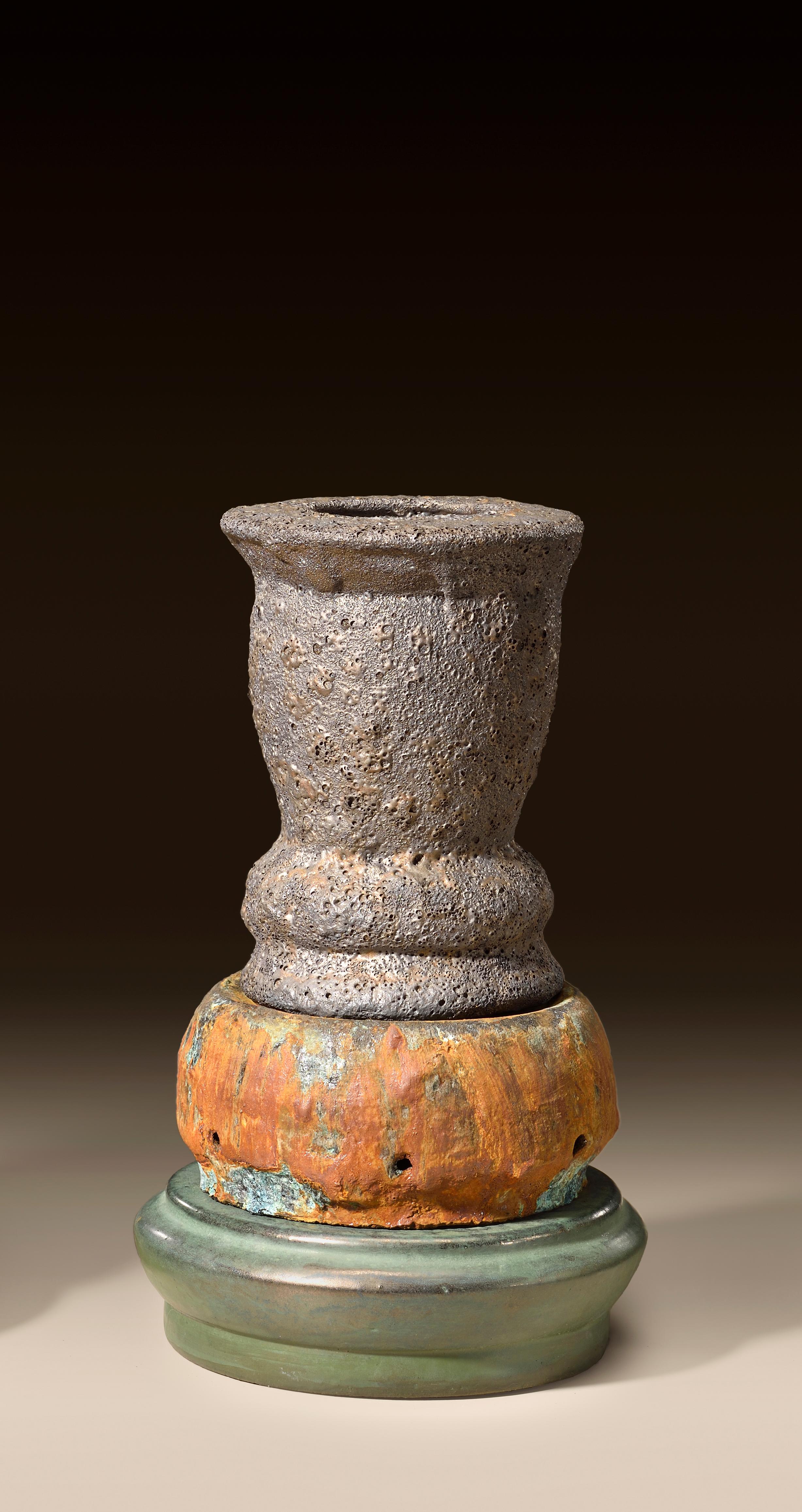 Fired Richard Hirsch Glazed Ceramic Crucible Sculpture Group #1, 2016 For Sale