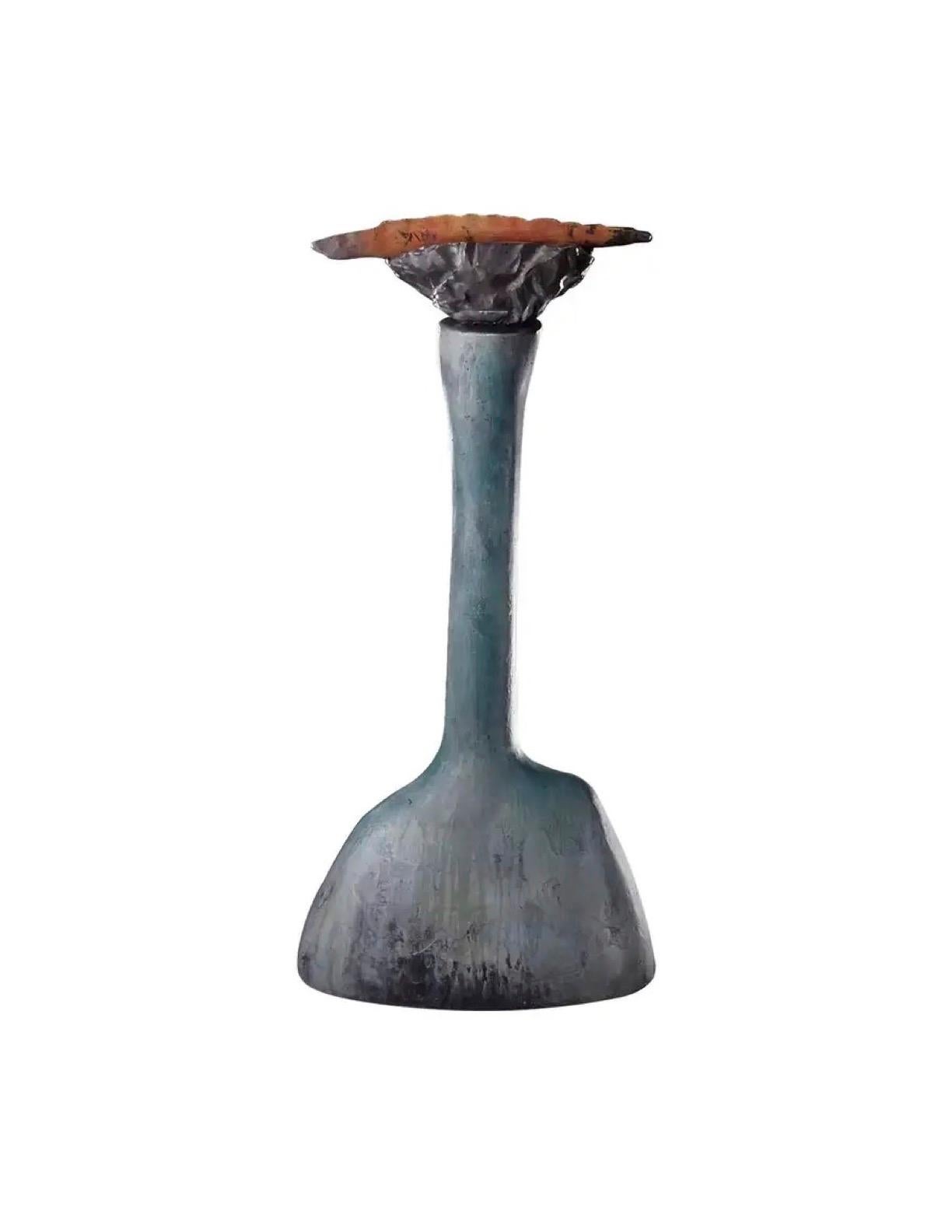 Modern Richard Hirsch Pedestal Bowl with Weapon #16 Ceramic Sculpture, 1997 For Sale