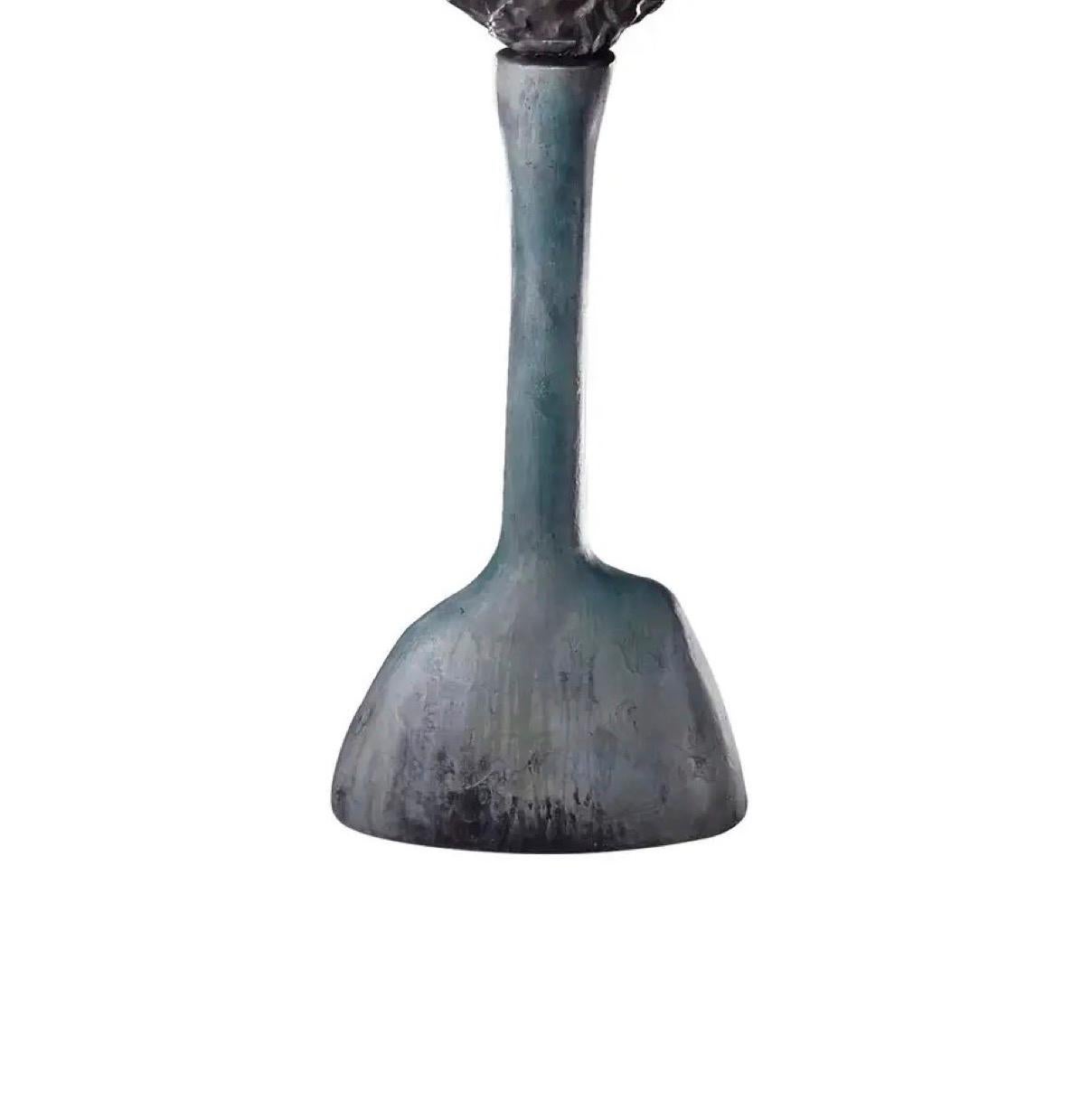 Glazed Richard Hirsch Pedestal Bowl with Weapon #16 Ceramic Sculpture, 1997 For Sale