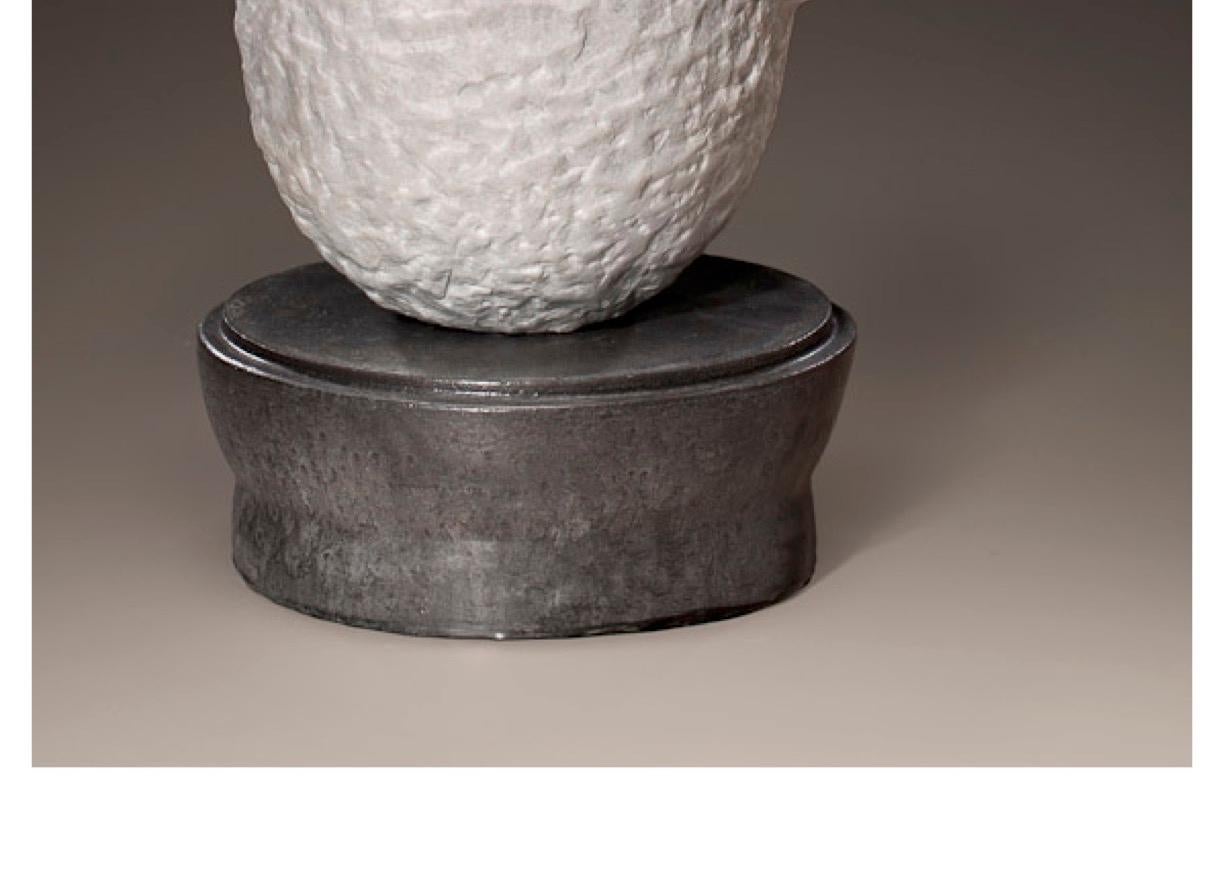 Richard Hirsch White Marble Mortar and Glass Pestle Sculpture, 2006 - 2010 In Excellent Condition For Sale In New York, NY