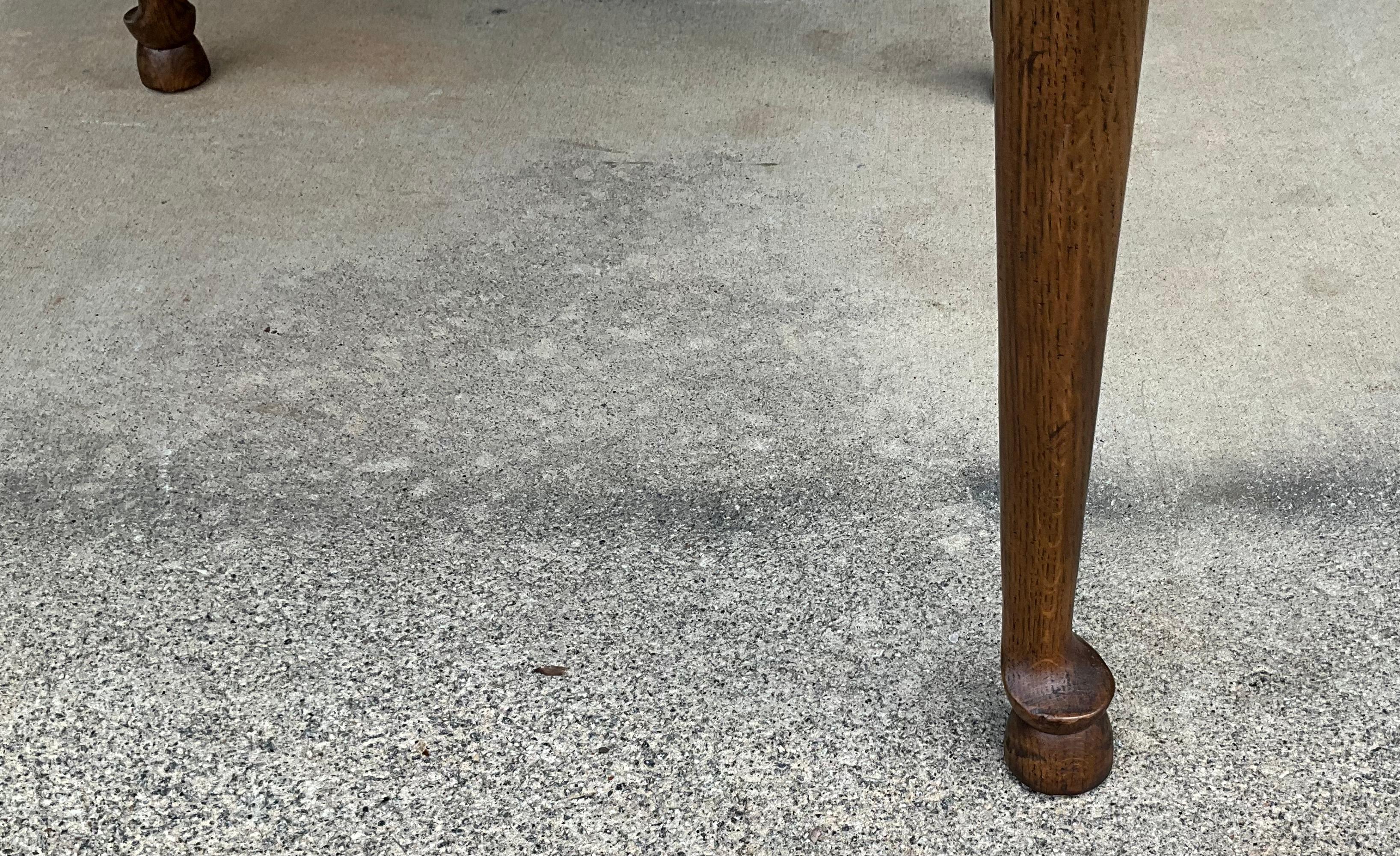 Richard Honquest For Baker Furniture Burl Walnut & Oak Rustic Game Table 1