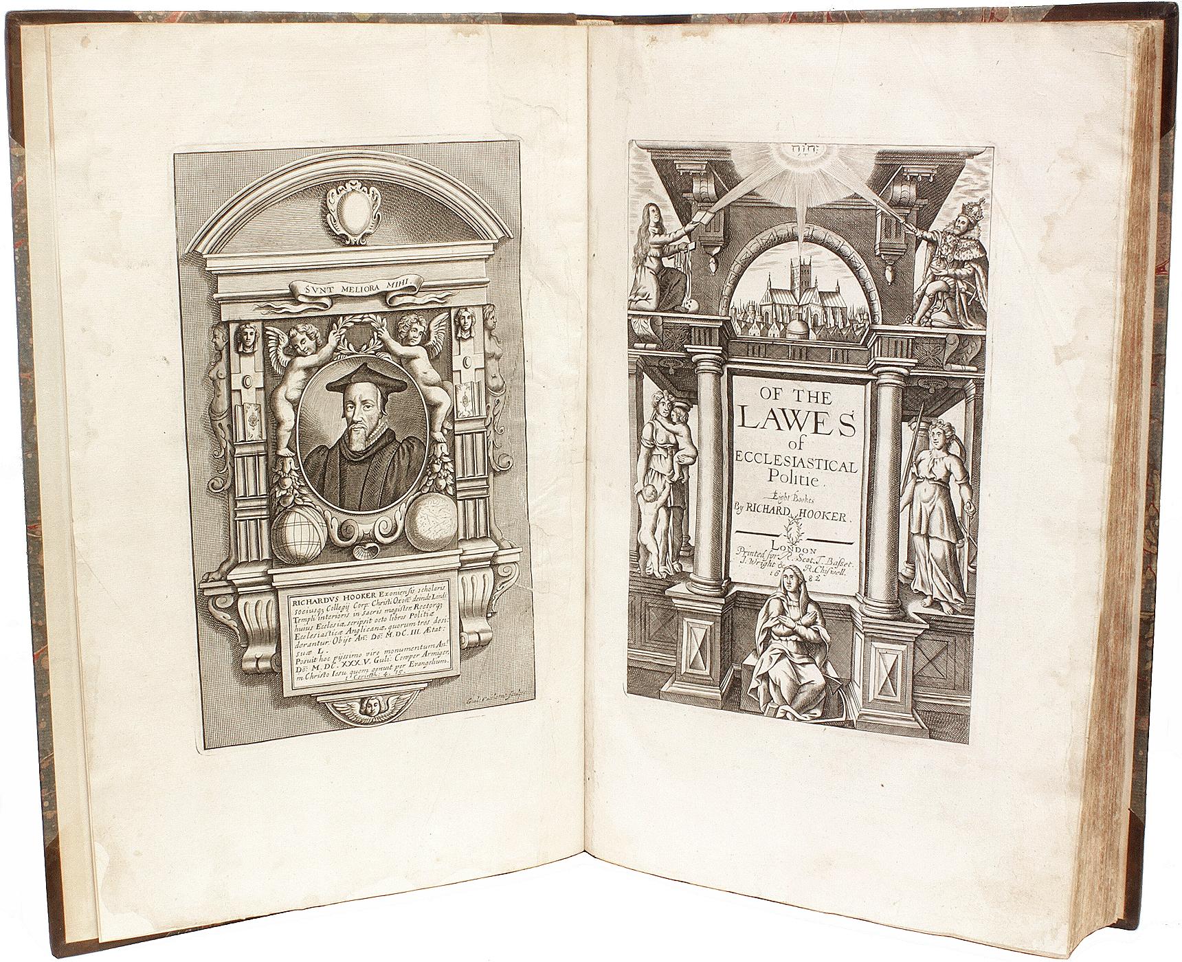 Richard Hooker Opere in otto libri di politica ecclesiastica 1682 1ª ED COMPLETA In condizioni buone in vendita a Hillsborough, NJ