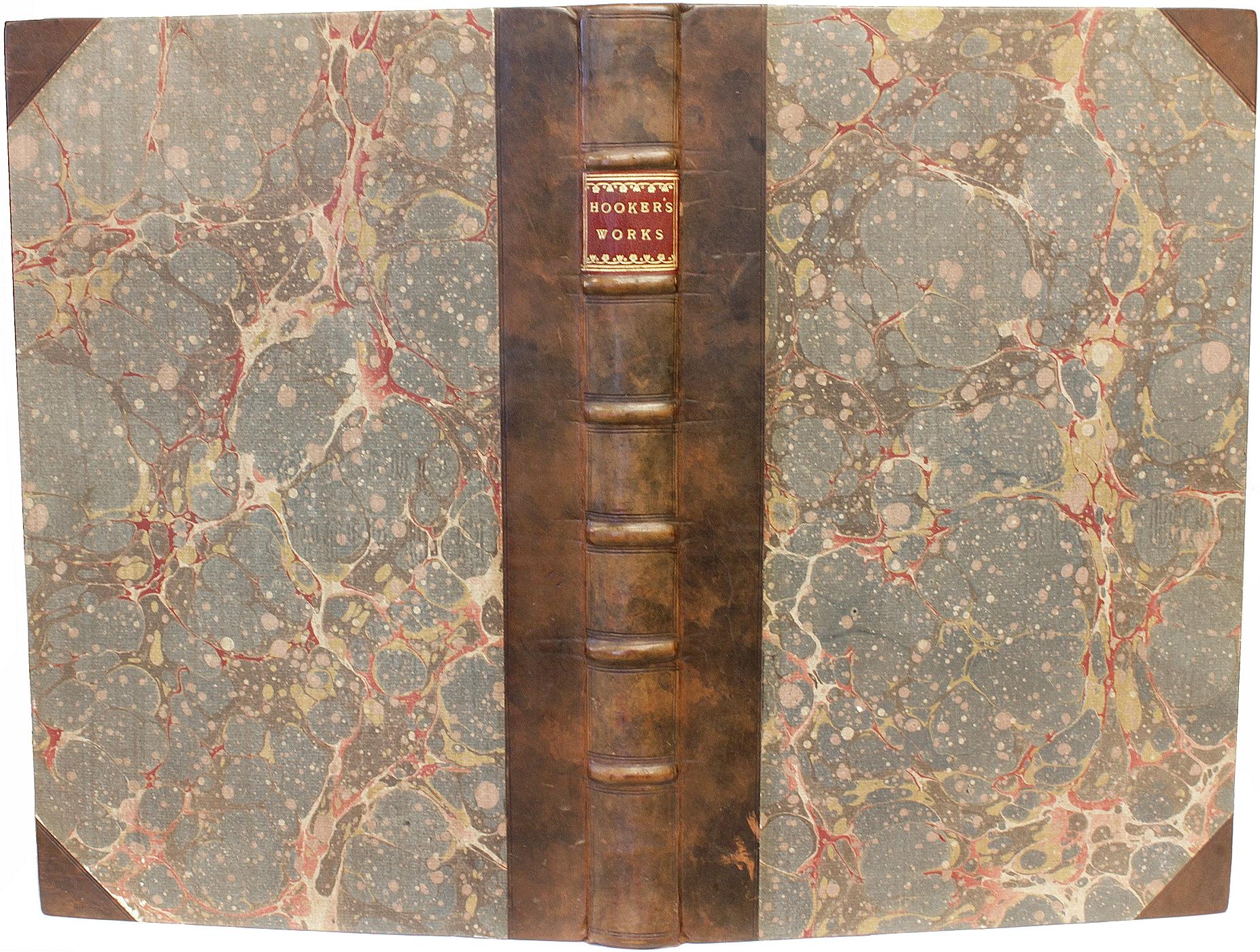 Fine XVII secolo Richard Hooker Opere in otto libri di politica ecclesiastica 1682 1ª ED COMPLETA in vendita