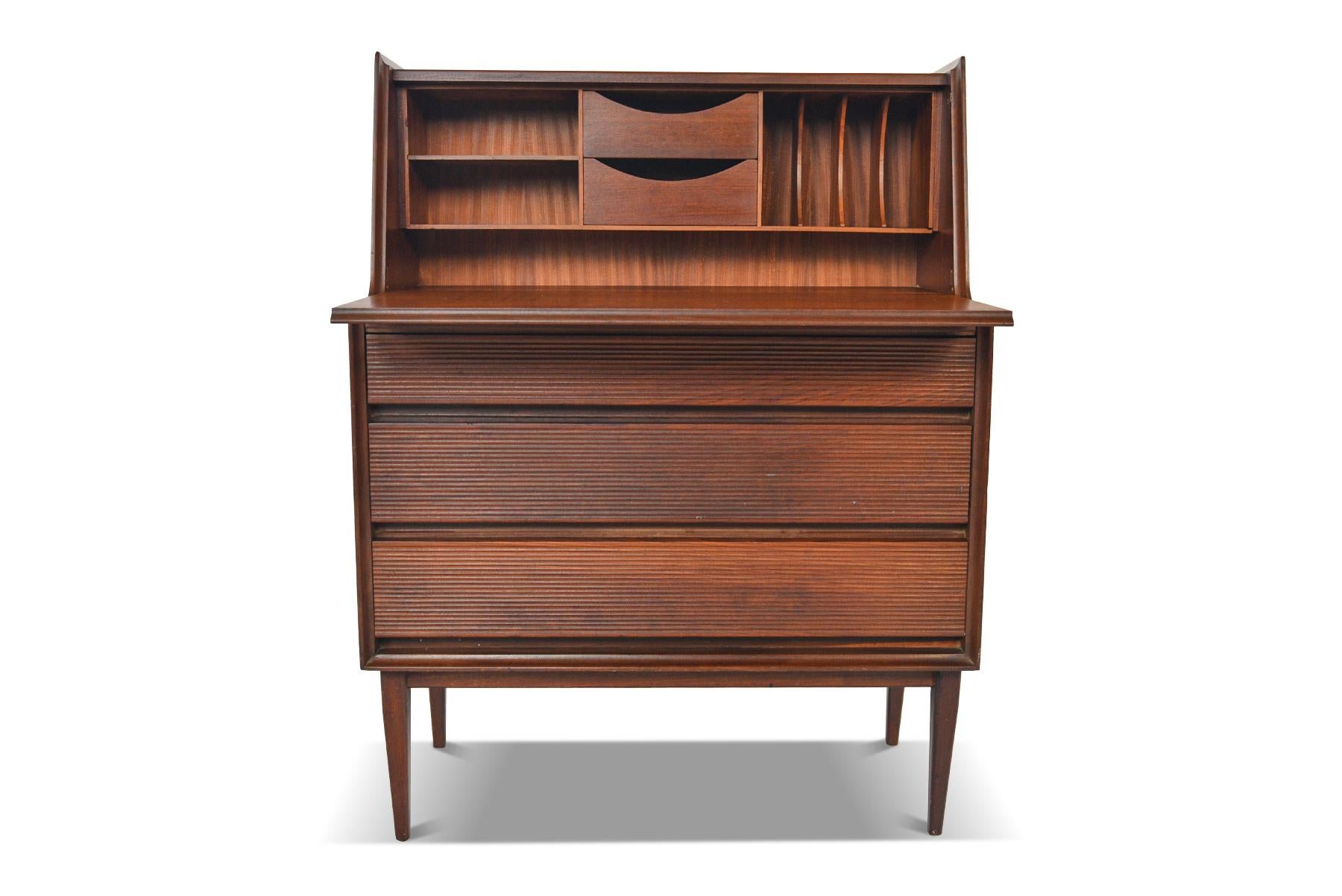 Richard Hornby Secretary Desk in Solid Afromosia In Excellent Condition In Berkeley, CA