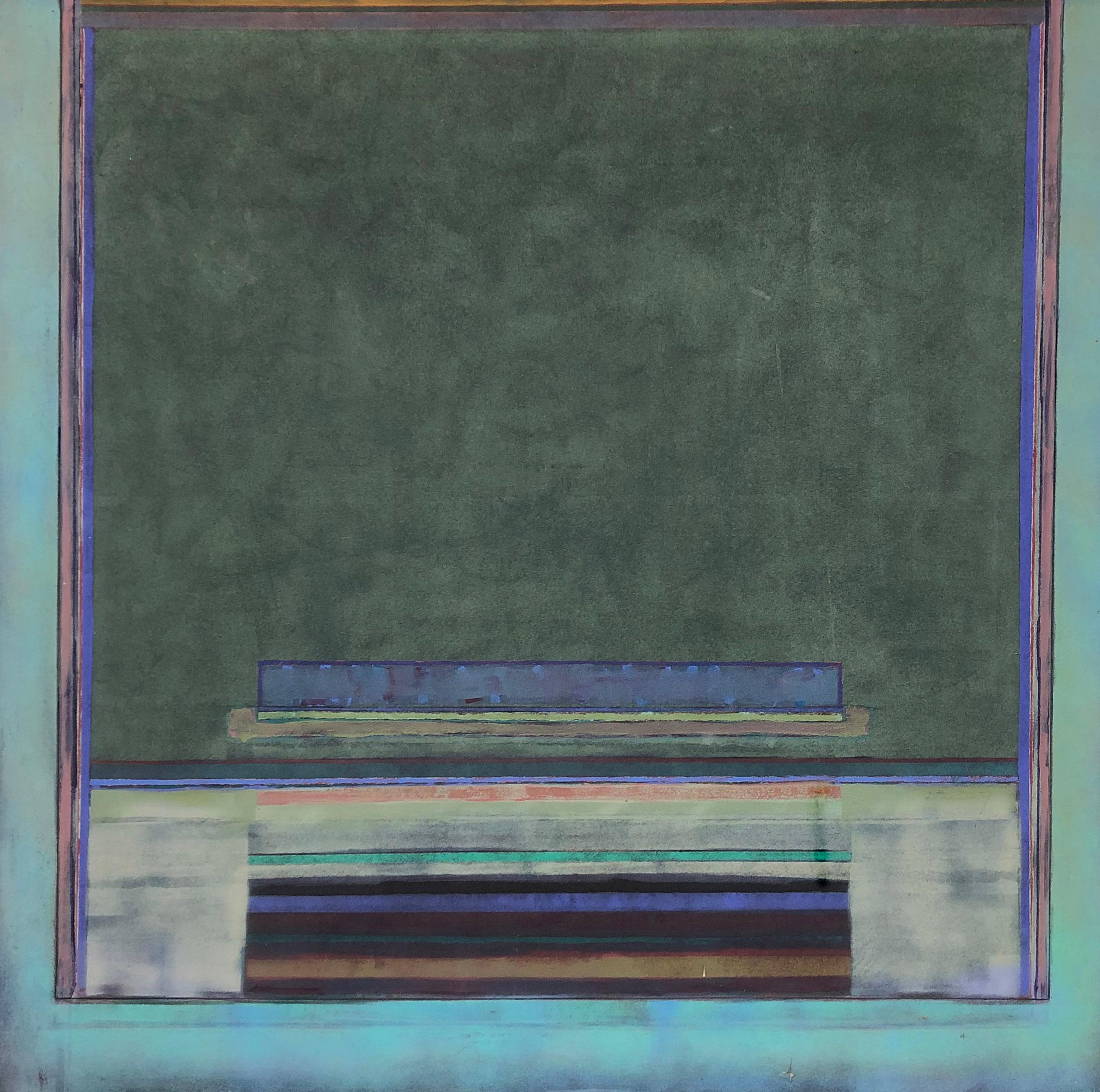 Ein modernes, geometrisch abstraktes Gemälde des amerikanischen Künstlers Richard Huntington aus der Mitte des letzten Jahrhunderts.

Richard Huntington (geb. 1936) ist ein amerikanischer Maler, Grafiker und Schriftsteller. Er ist emeritierter