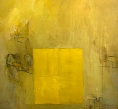 Richard Huntington 1960er Jahre Minimalistisches Gelbes abstraktes großes Mid-Century Modern NYC