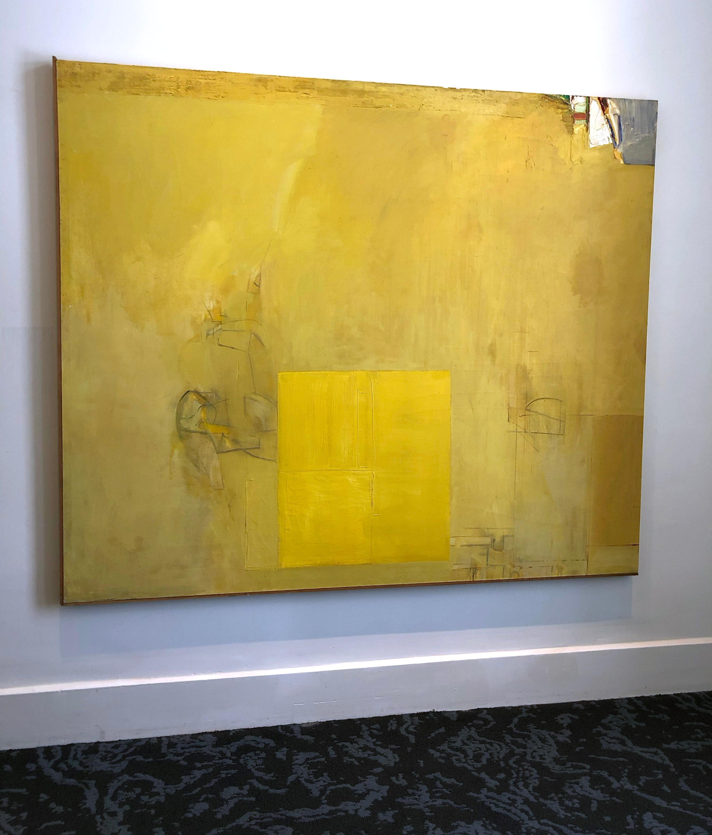 Richard Huntington 1960s Minimalist Yellow Abstract Large Mid Century Modern NYC 1