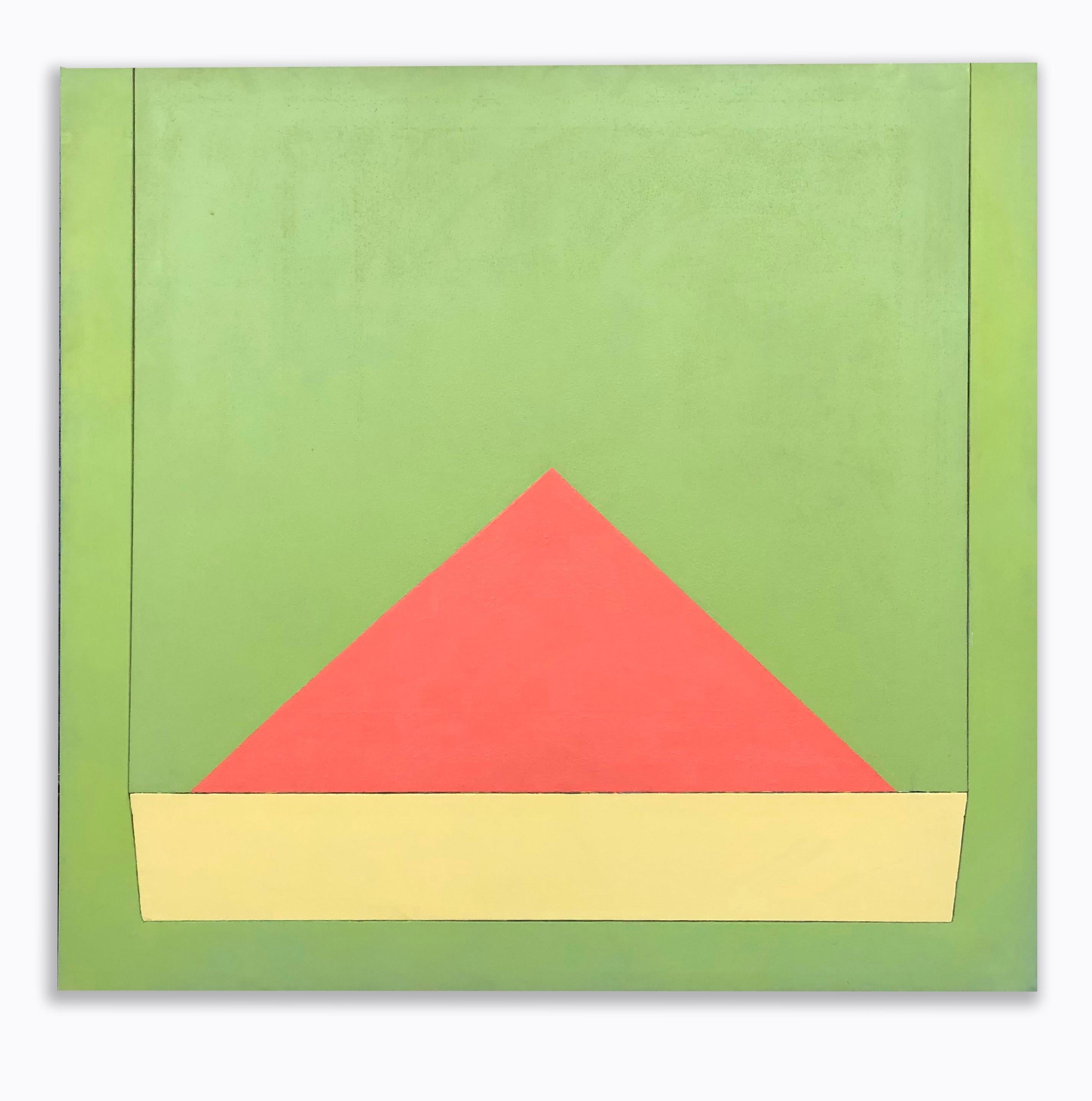 Une peinture abstraite géométrique moderne du milieu du siècle intitulée Beacon par l'artiste américain Richard Huntington.  Cette œuvre présente des couleurs audacieuses et une texture incroyable.

Richard Huntington (né en 1936) est un peintre,