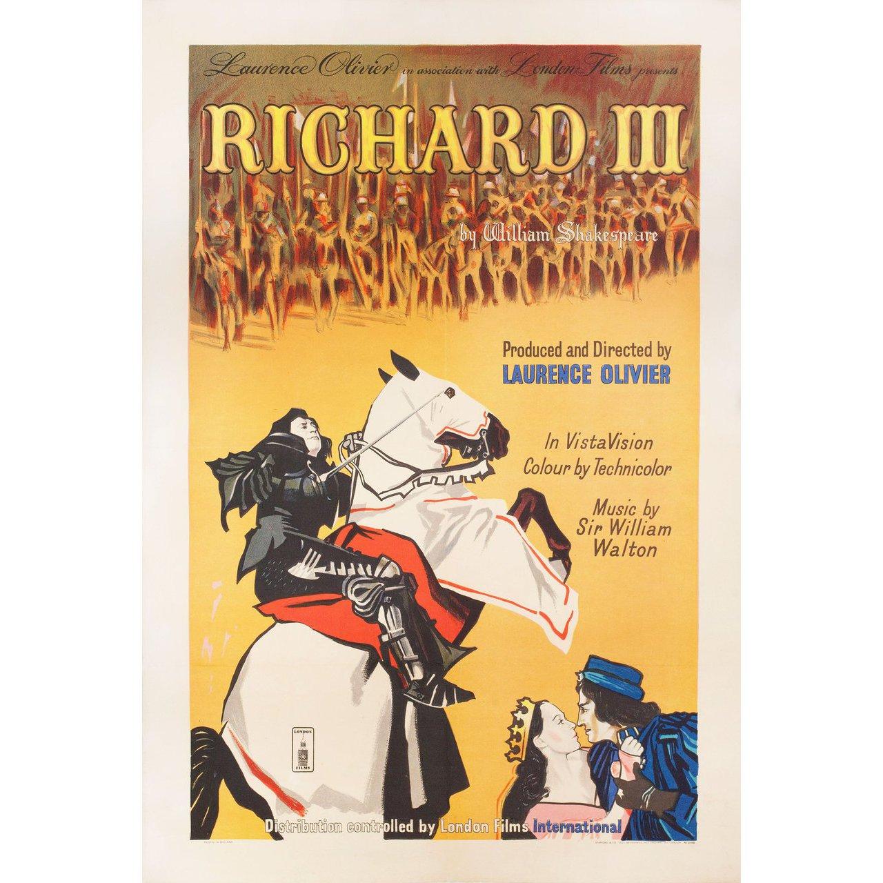 Mid-20th Century Richard III 1955 British One Sheet Film Poster For Sale