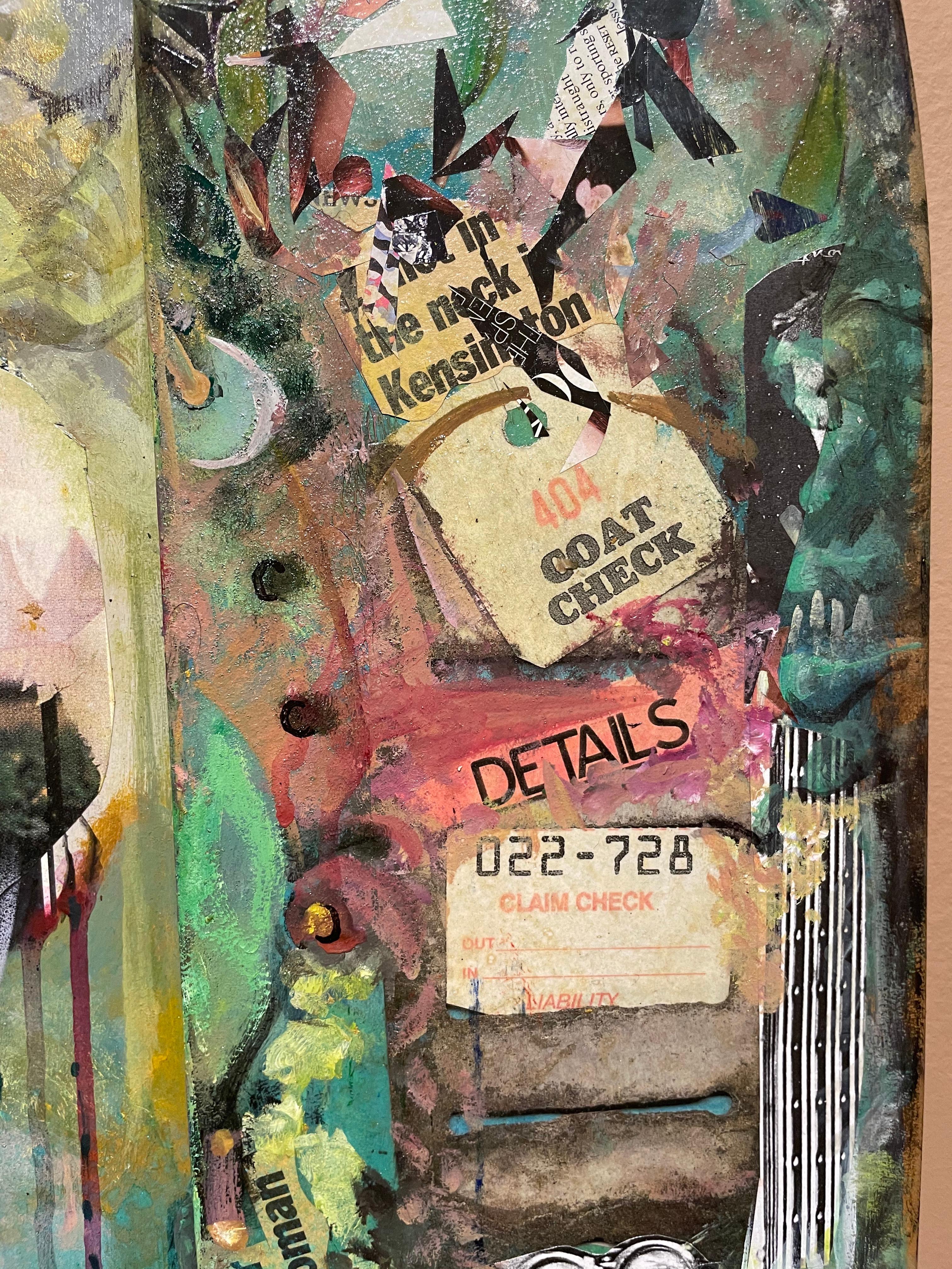 Pintura abstracta con collage y fotografías, historia afroamericana negra - Painting de Richard J. Watson