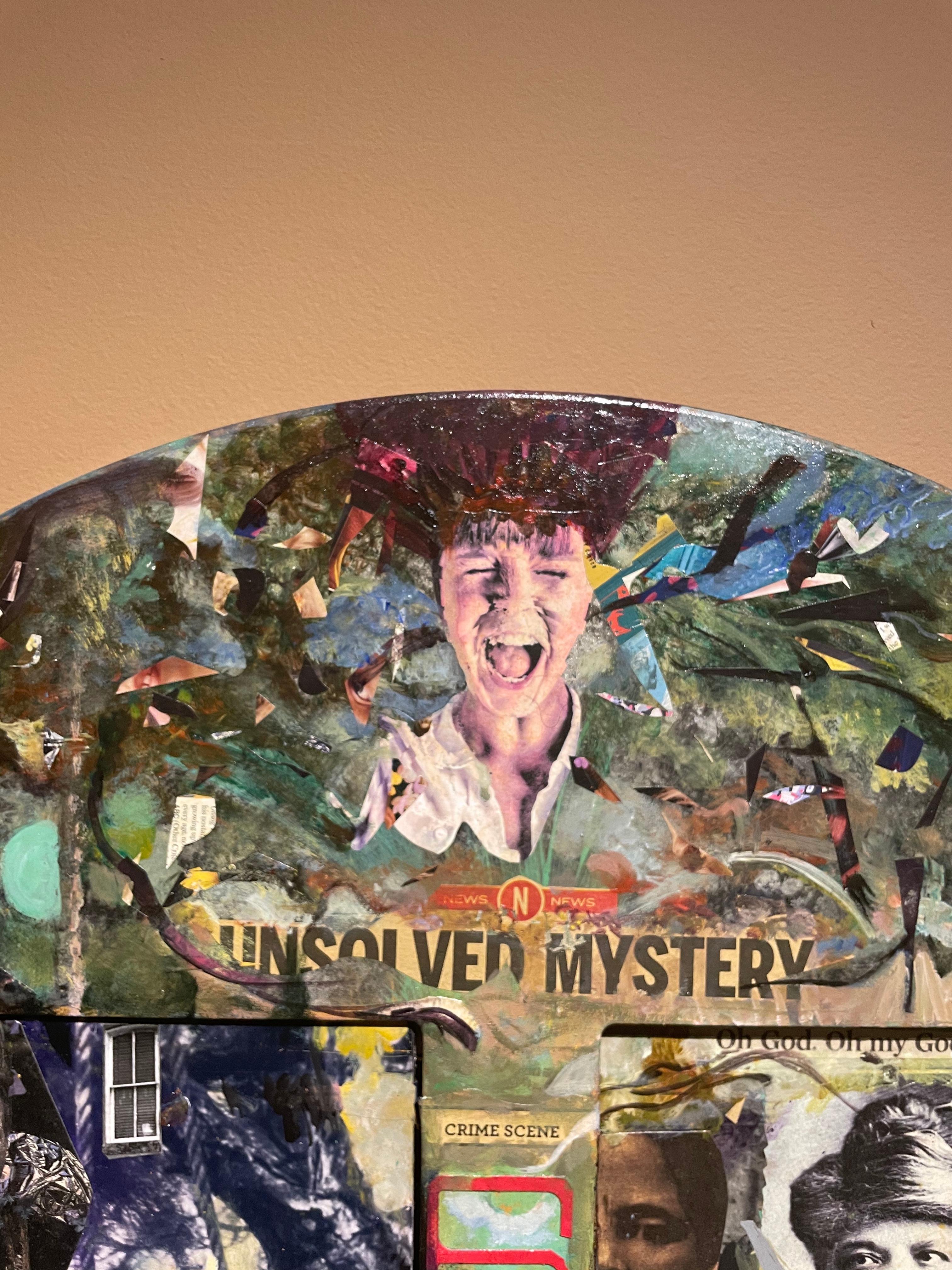 Pintura abstracta con collage y fotografías, historia afroamericana negra en venta 3