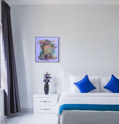 On a Clear Day: framed abstract painting by Black African American artist