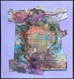 En un día claro: cuadro abstracto enmarcado del artista negro afroamericano
