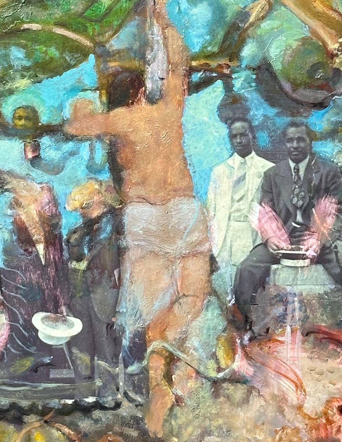 I soliti sospetti: quadro incorniciato di un artista nero afroamericano - Painting Astratto di Richard J. Watson