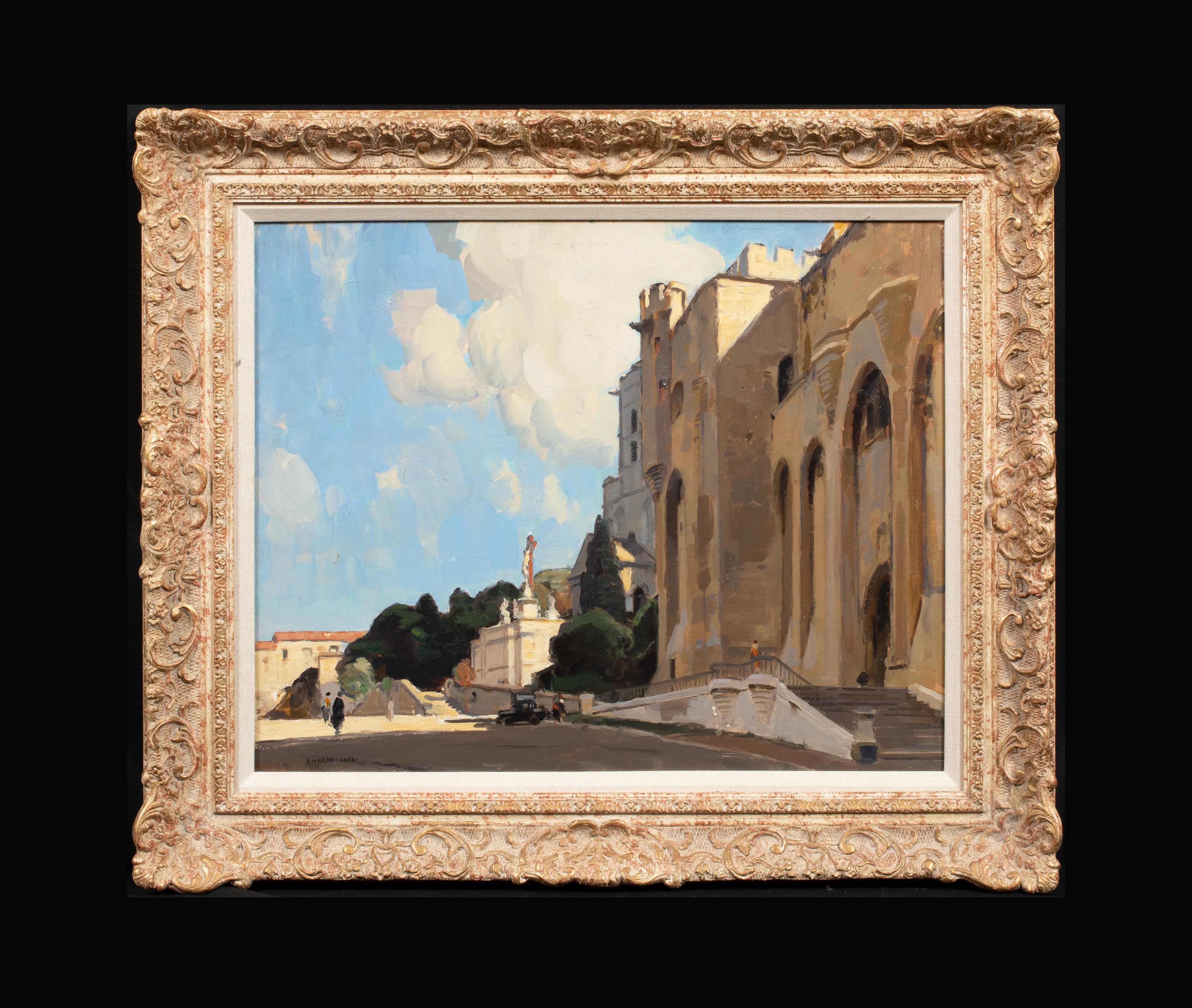 Chapelle de l'Oratoire, Avignon, vers 1900 - Marron Landscape Painting par Richard Jack