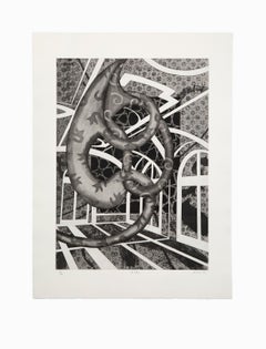 "Holiday", Abstract Drypoint Etching and Aquatint, Numbered and Signed