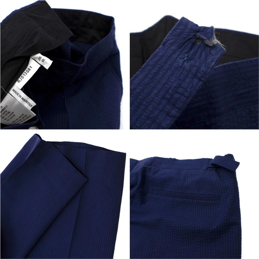 Women's or Men's Richard James Blue Textured Cotton Single Breasted Suit - Size XL 42 R/36 R For Sale