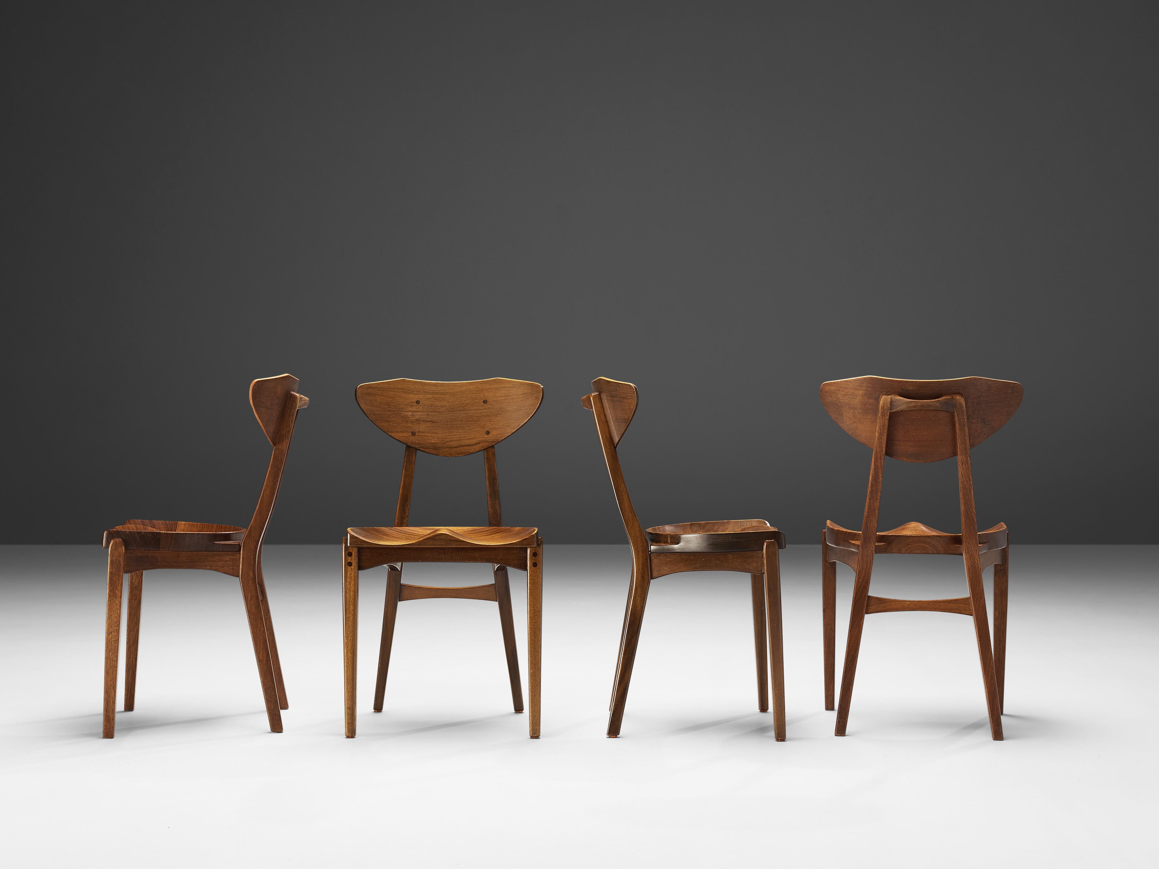 Richard Jensen and Kjaerulff Rasmussen Set of Eight Dining Chairs in Mahogany 4