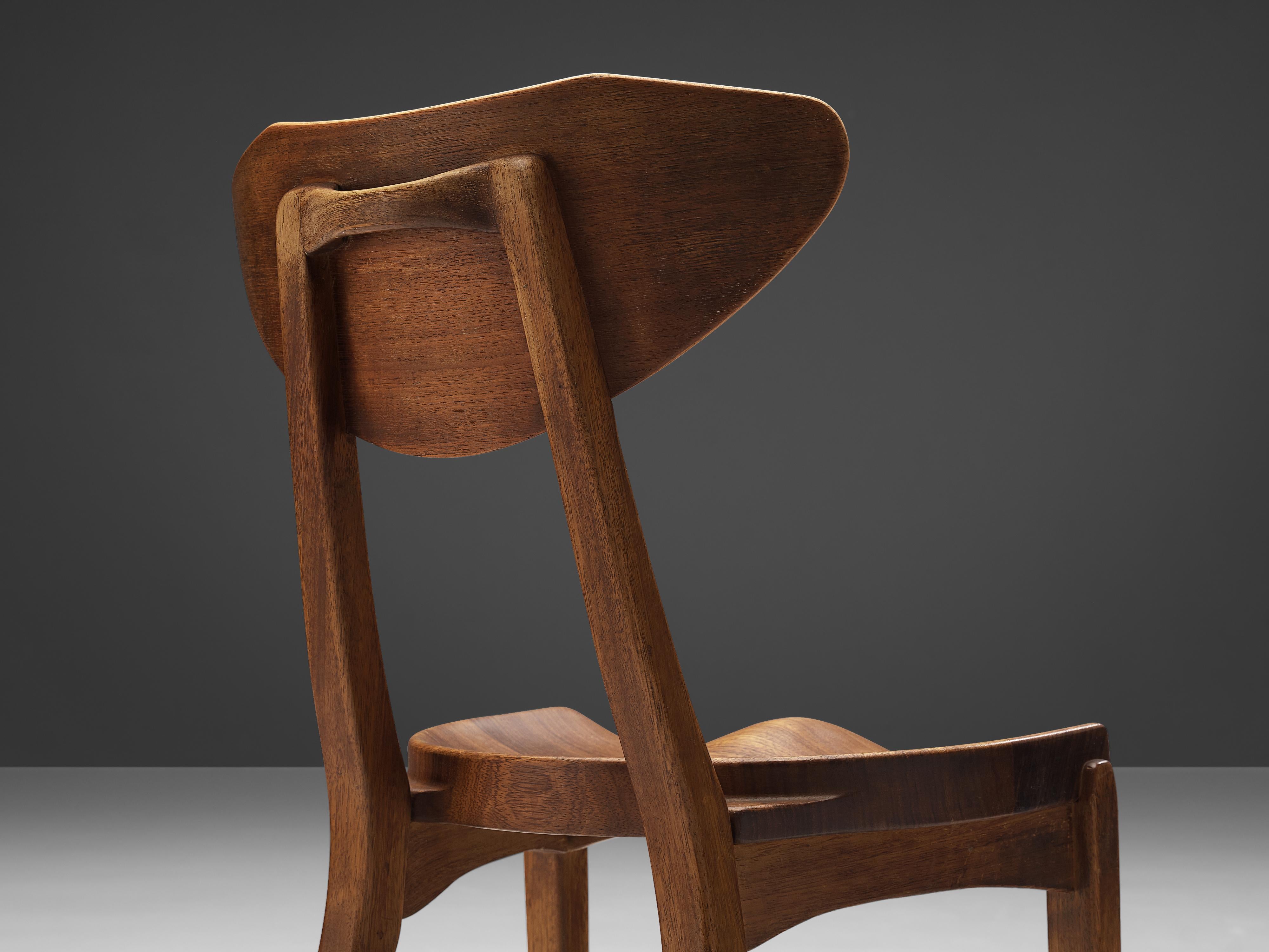 Scandinavian Modern Richard Jensen and Kjaerulff Rasmussen Set of Eight Dining Chairs in Mahogany