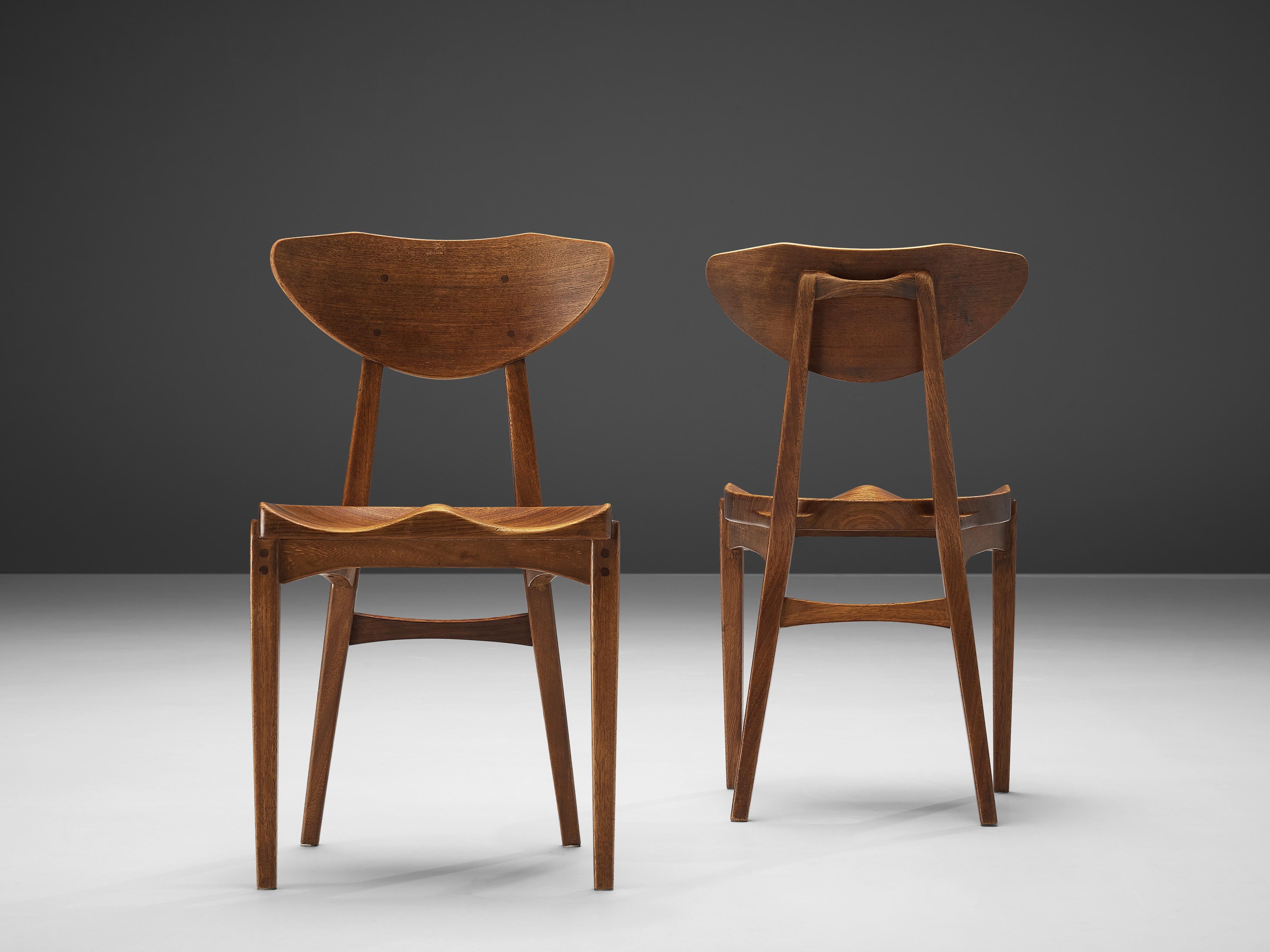 Richard Jensen and Kjaerulff Rasmussen Set of Eight Dining Chairs in Mahogany 1