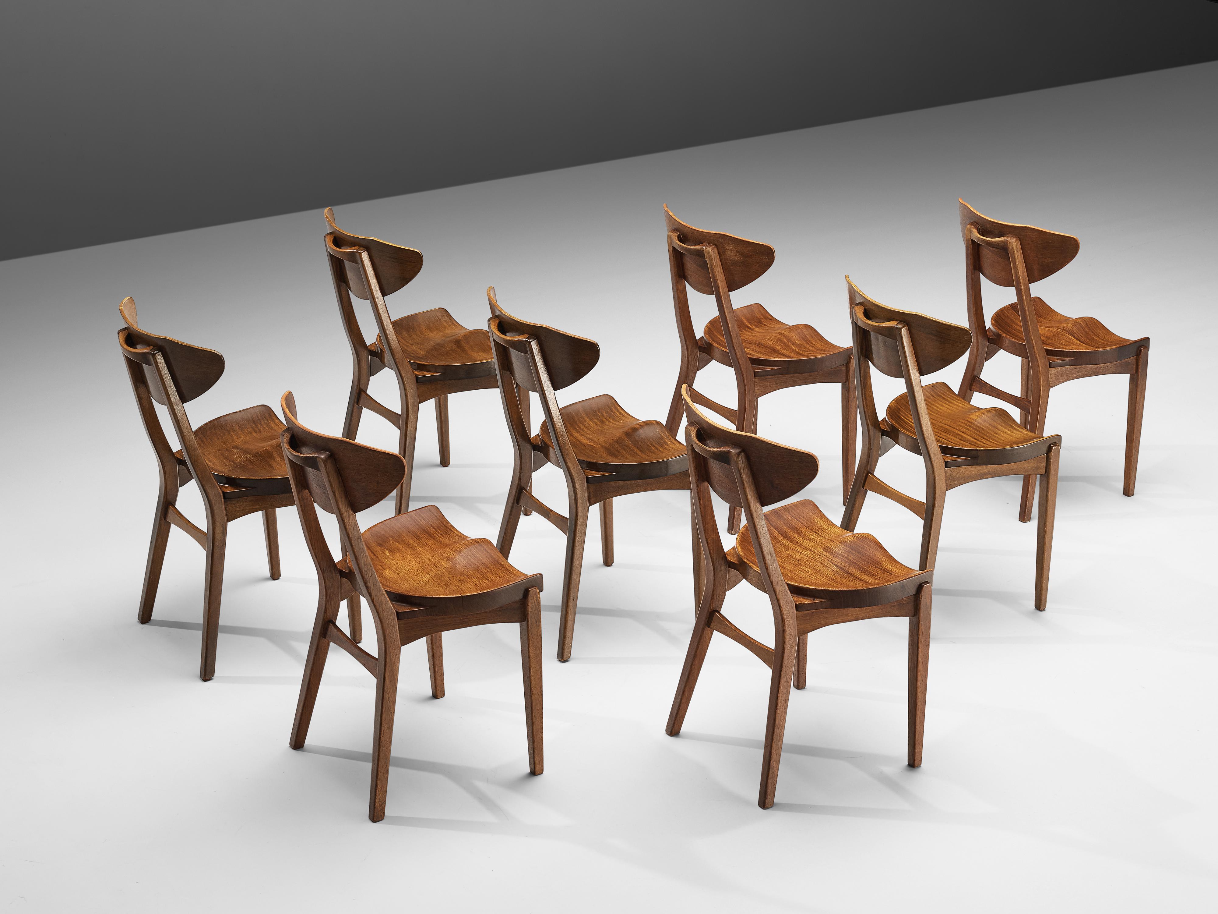 Richard Jensen and Kjaerulff Rasmussen Set of Eight Dining Chairs in Mahogany 2