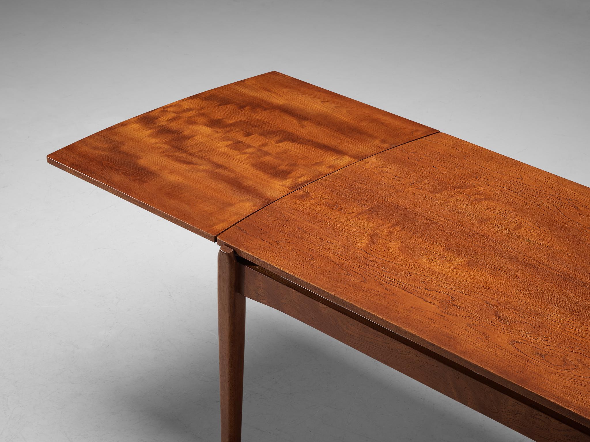 Scandinavian Modern Richard Jensen & Kjaerulff Rasmussen Extendable Dining Table in Teak For Sale