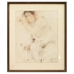 Richard Jerzy - Sin título (Desnudo femenino). Acuarela firmada sobre papel, enmarcada