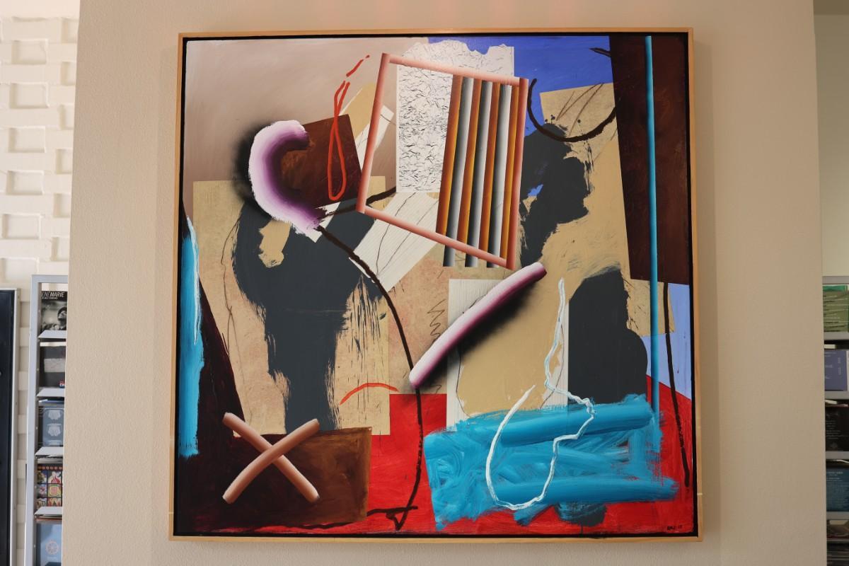 Abstract #3 (Grande dipinto astratto originale di un famoso artista di New Orleans) - Painting di Richard Johnson
