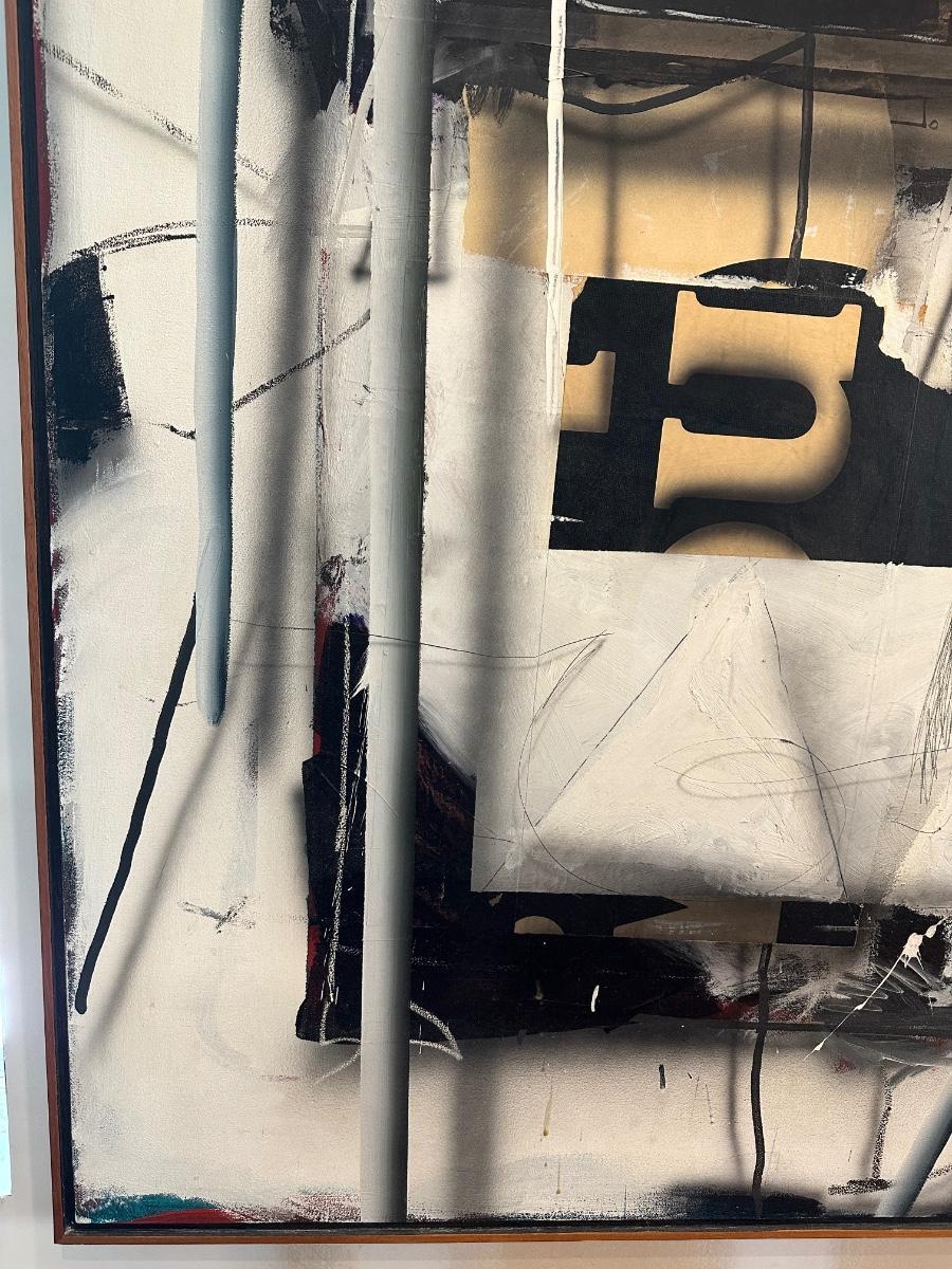 Kentucky Avenue Winter (Very Large Original by Celebrated New Orleans Artist) - Beige Abstract Painting by Richard Johnson