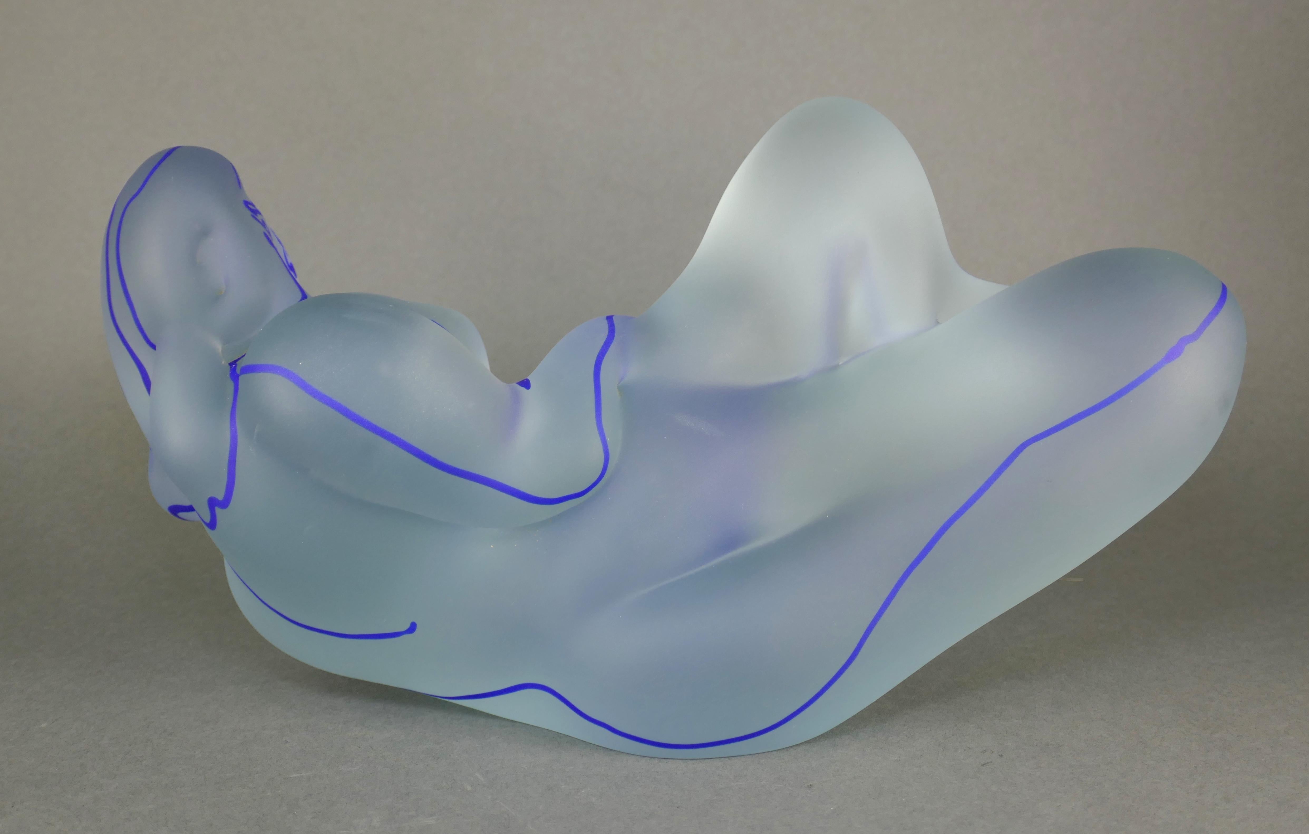 Richard Jolley Female Nude Reclining Art Glass Sculpture For Sale 6